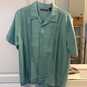 Cubavera green men’s button down shirt sleeve shirt